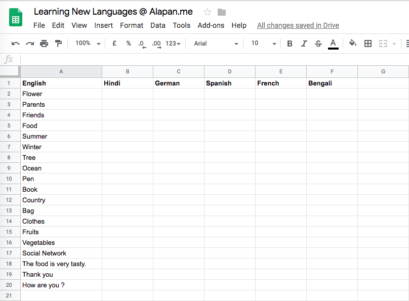 Google learn new sales words
