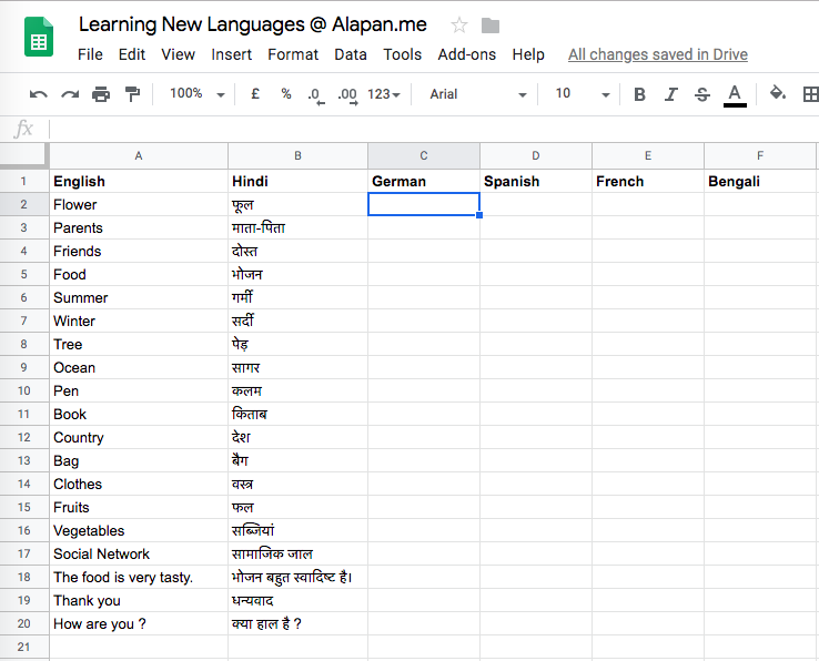 Successfully Translated all the words